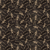 Clothworks Gothic Halloween-Skeletons Black (Sold By 1/2 Meter)